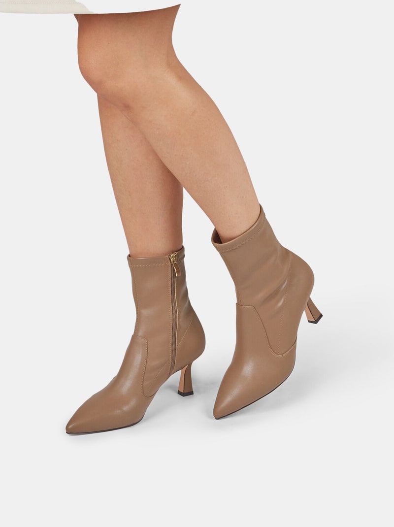 Bottines avec talon midi Bata Red Label BATA Taupe - Kiabi