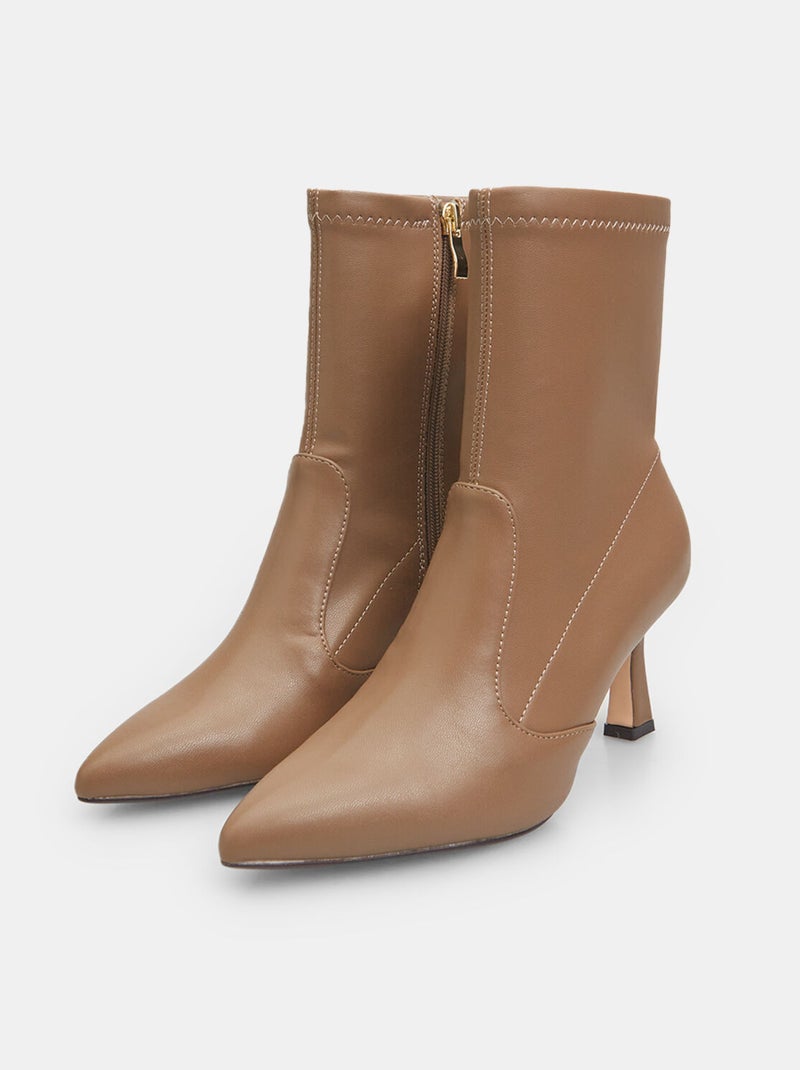 Bottines avec talon midi Bata Red Label BATA Taupe - Kiabi