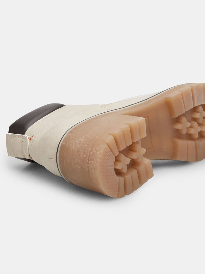 Bottines avec talon moyen et lacets BATA Beige - Kiabi