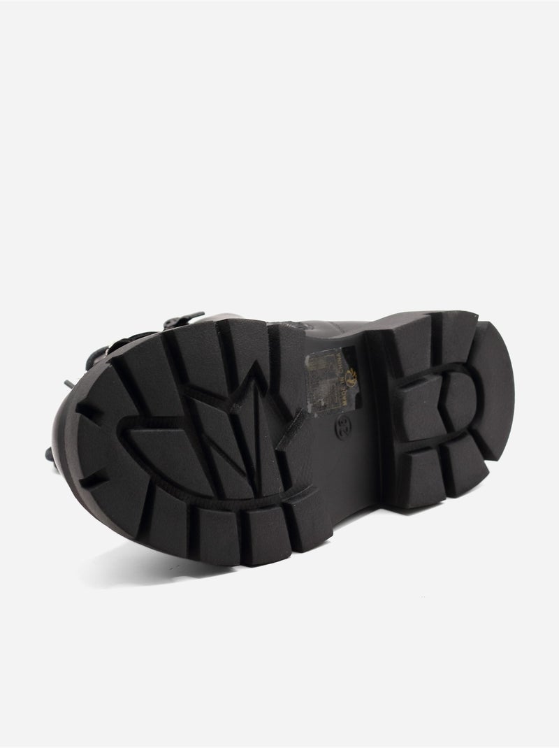 Bottines avec un nœud décoratif Noir mat - Kiabi