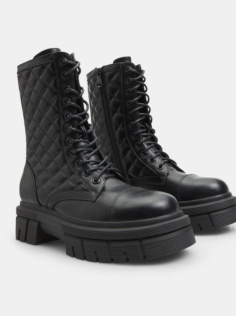 Bottines avec unité d'habitation matelassée BATA Noir - Kiabi