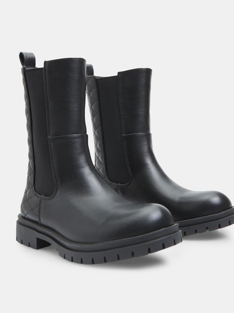 Bottines avec unité d'habitation matelassée BATA Noir mat - Kiabi