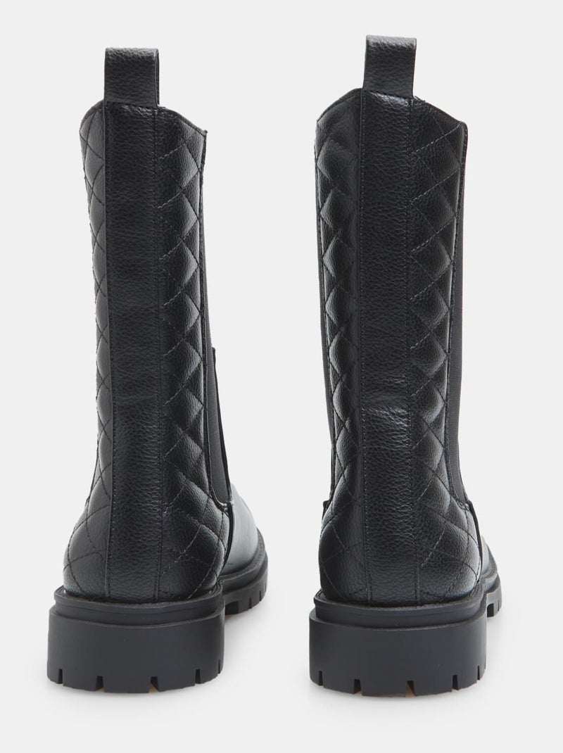 Bottines avec unité d'habitation matelassée BATA Noir mat - Kiabi