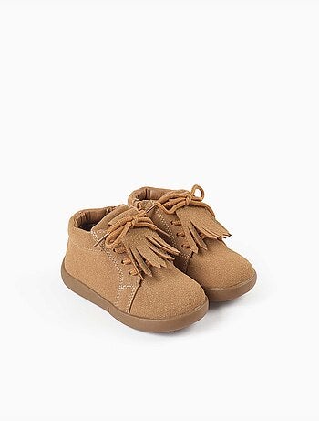 Bottines barefoot à lacets et franges