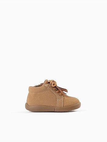 Bottines barefoot à lacets et franges