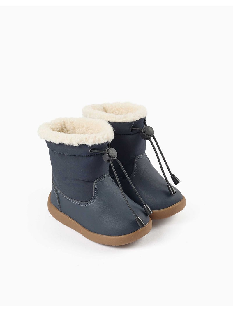 Bottines barefoot avec doublure en sherpa Bleu Bleu - Kiabi