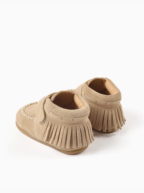 Bottines barefoot en daim à franges et à scratch - Kiabi Bottines barefoot en daim à franges et à scratch - Kiabi