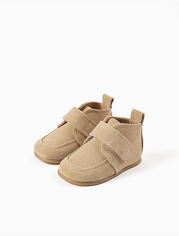 Bottines barefoot en daim et à scratch