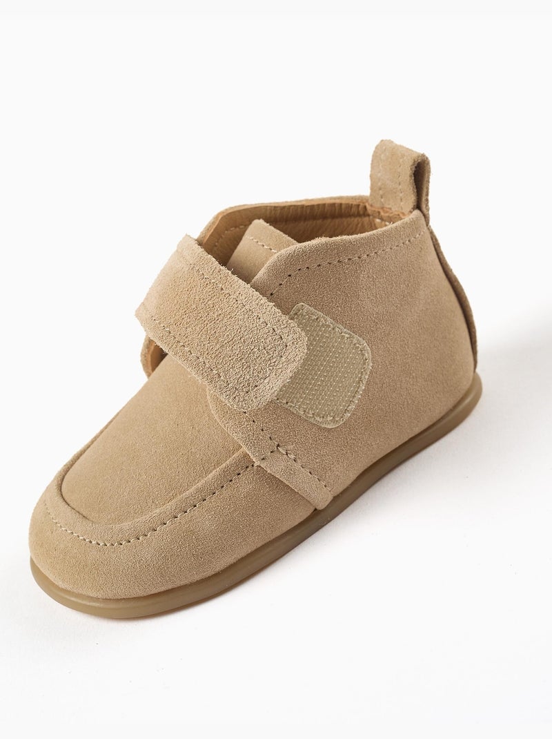 Bottines Barefoot en daim et à scratch Beige - Kiabi