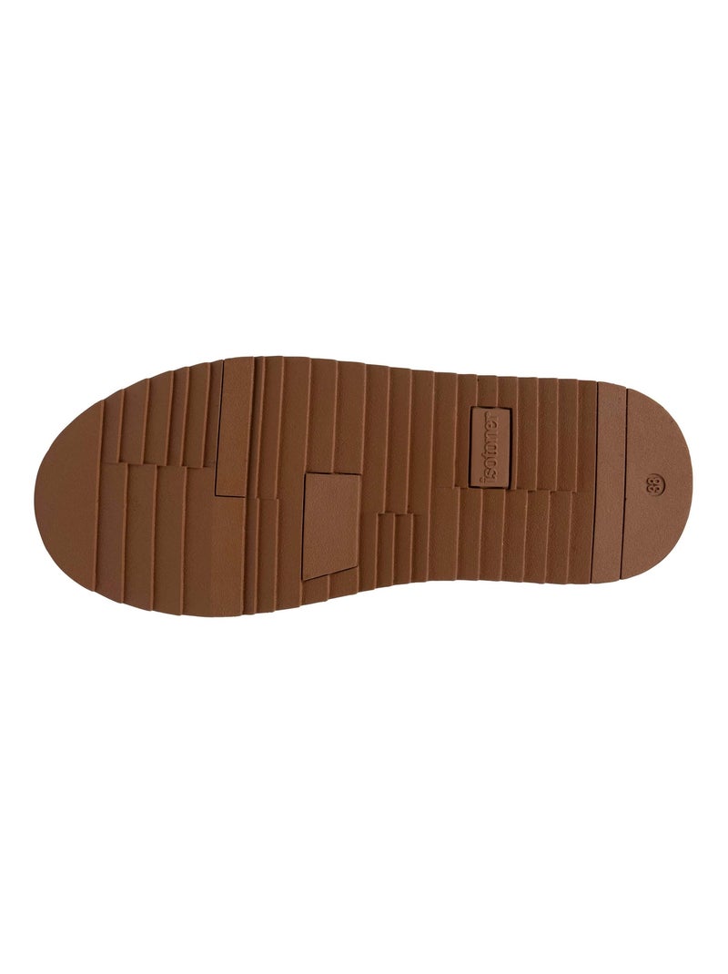 Bottines basses revers fourré, semelle à mémoire de forme  Isotoner Camel/Multicolore - Kiabi