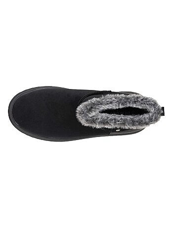 Bottines basses revers fourré, semelle à mémoire de forme Isotoner