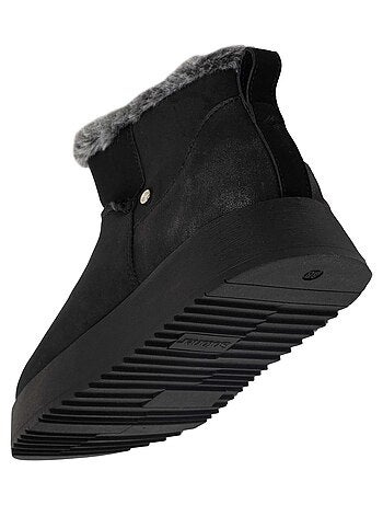 Bottines basses revers fourré, semelle à mémoire de forme Isotoner