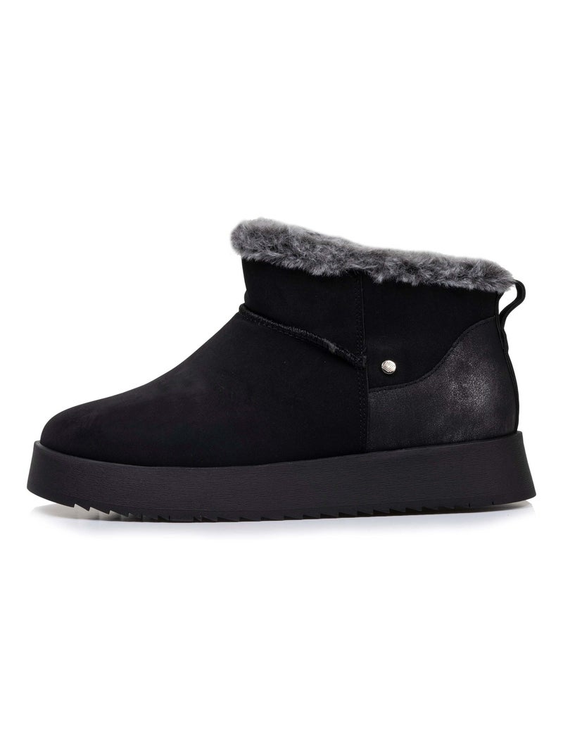 Bottines basses revers fourré, semelle à mémoire de forme  Isotoner Noir - Kiabi