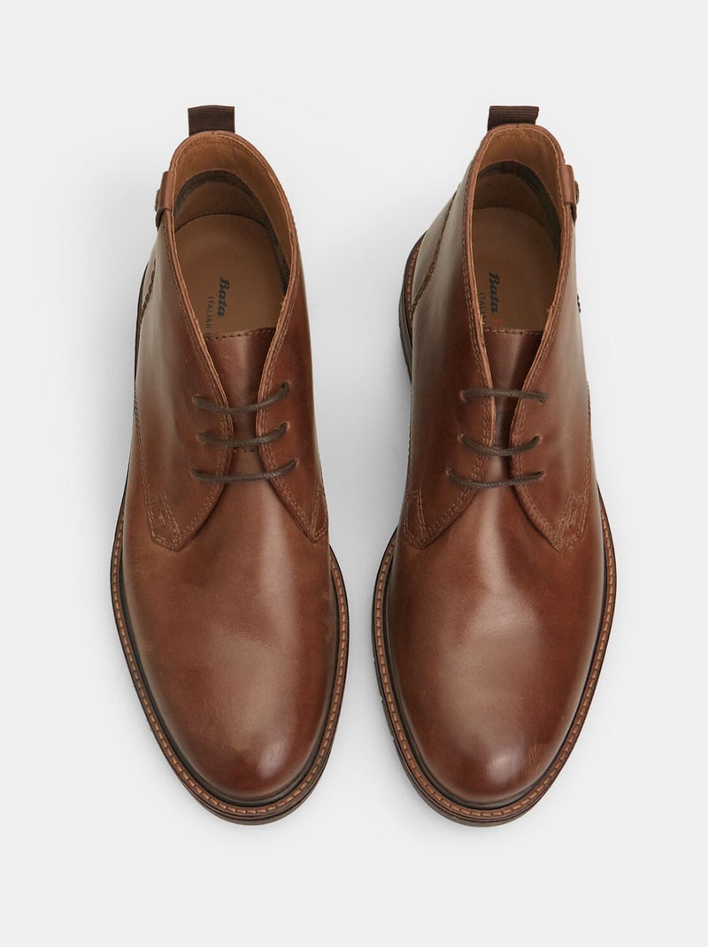 Bottines Bata Flexible en cuir velours Marron - Kiabi