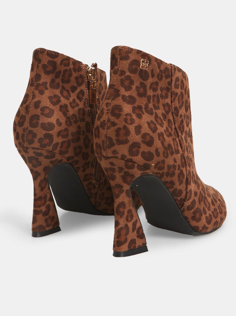 Bottines Bata Red Label avec effet cuir velours et talon bobine Marron - Kiabi
