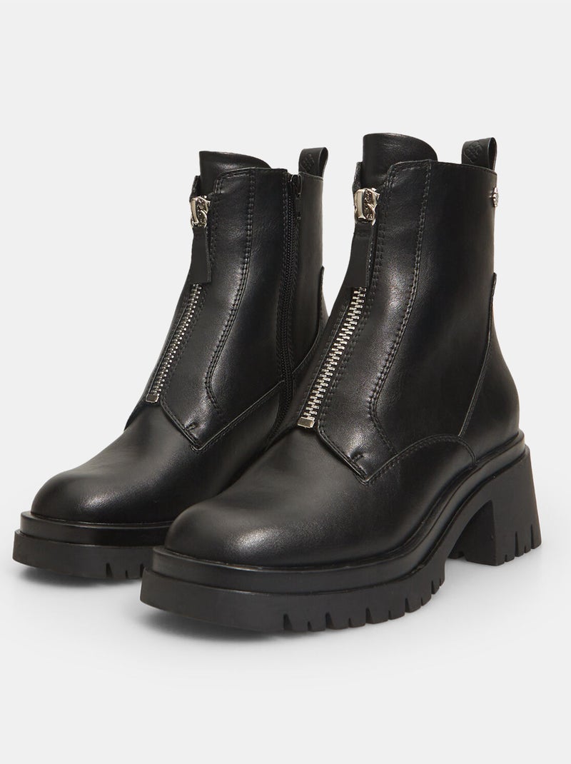 Bottines Bata Red Label avec talon et fermeture éclair BATA Noir - Kiabi