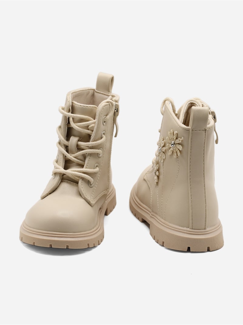 Bottines Bébé à motifs Crème - Kiabi