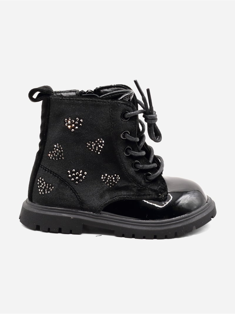 Bottines Bébé à motifs Noir - Kiabi