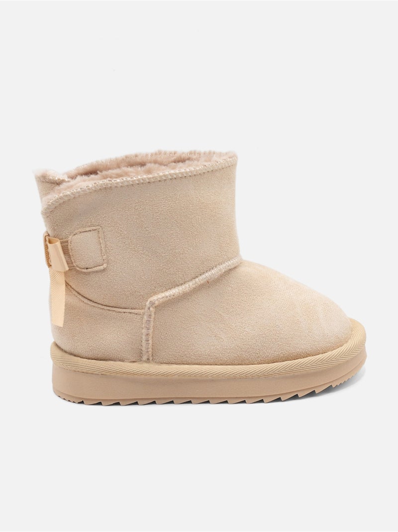 Bottines Bébé à noeuds Beige - Kiabi