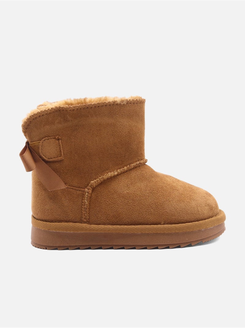 Bottines Bébé à noeuds Camel - Kiabi