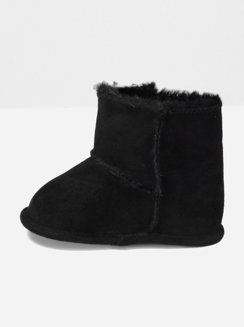 Bottines Bébé à scratch Noir - Kiabi