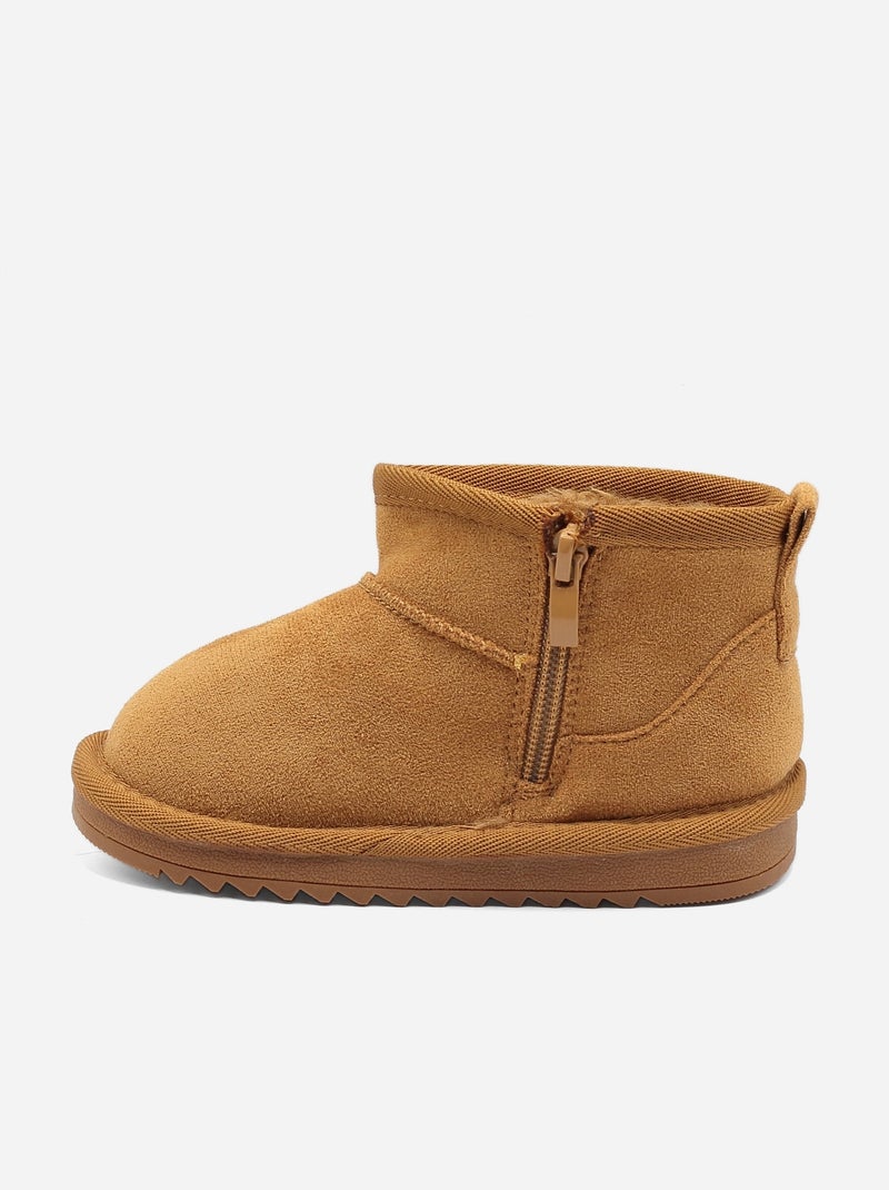 Bottines Bébé à zip Camel - Kiabi