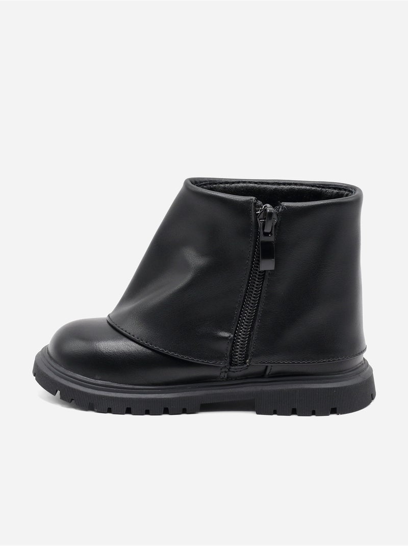 Bottines Bébé à zip Noir - Kiabi
