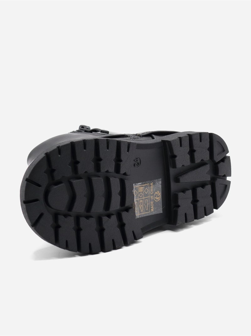 Bottines Bébé à zip Noir - Kiabi