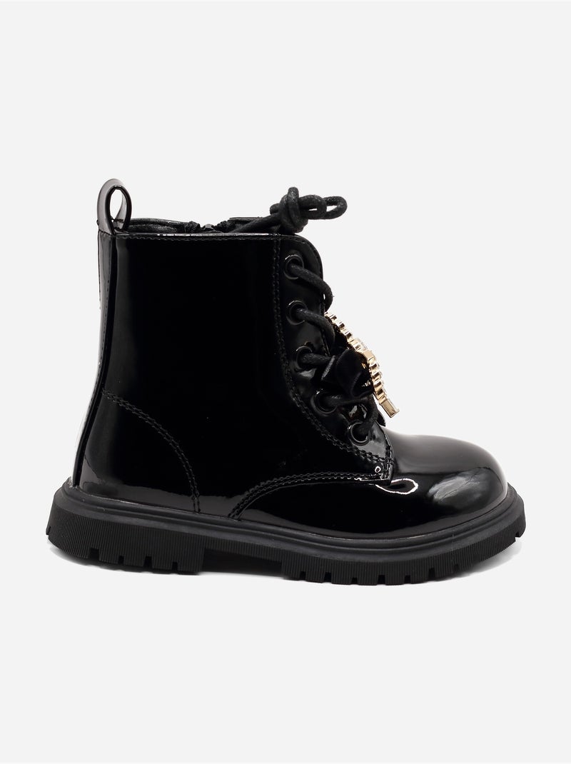 Bottines bébé avec un nœud décoratif Noir - Kiabi