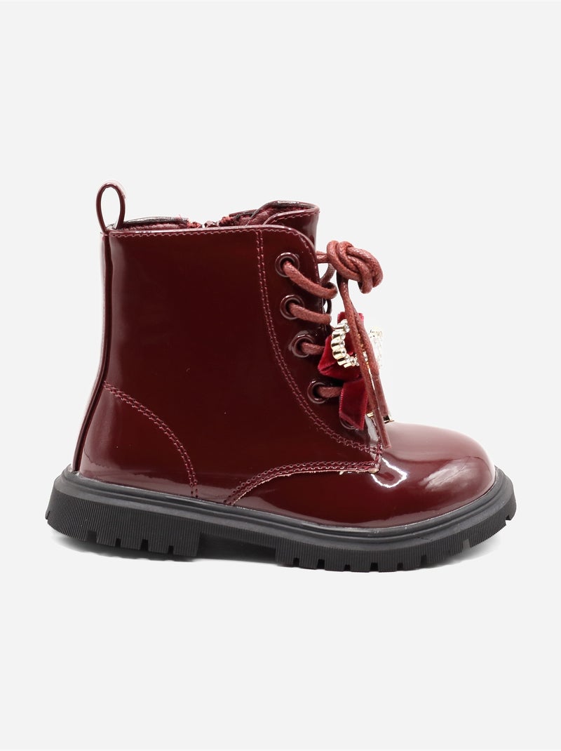 Bottines bébé avec un nœud décoratif Rouge - Kiabi