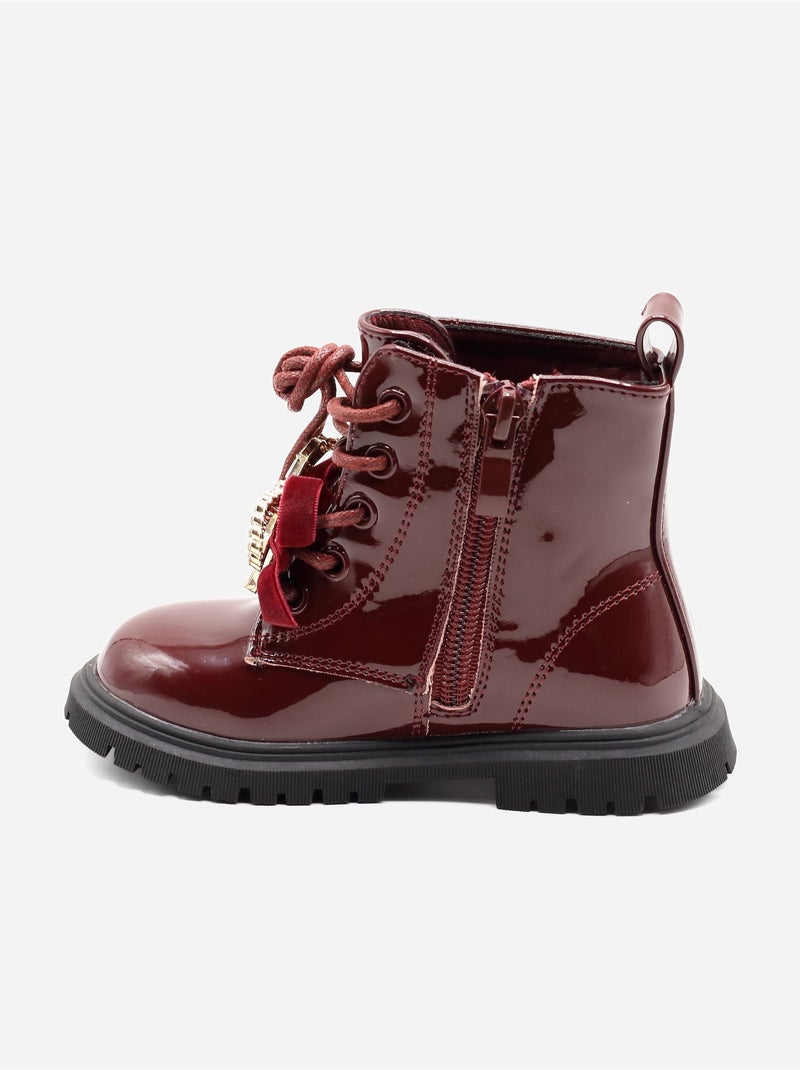 Bottines bébé avec un nœud décoratif Rouge - Kiabi