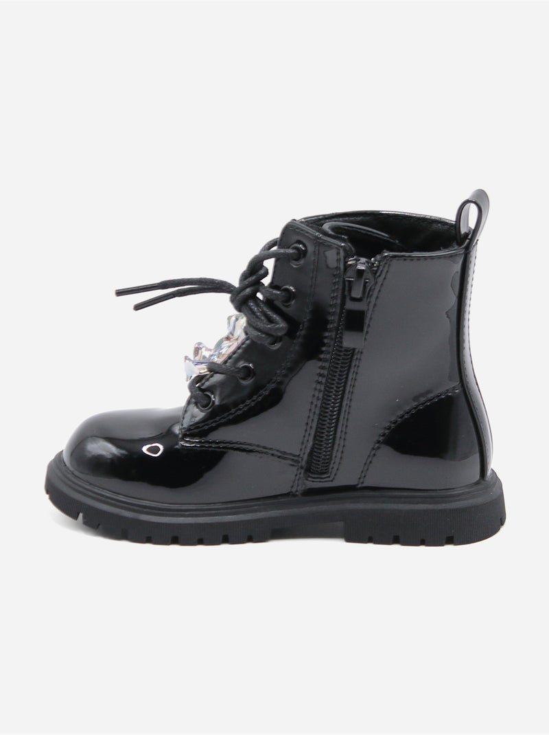 Bottines Bébé montantes Noir - Kiabi