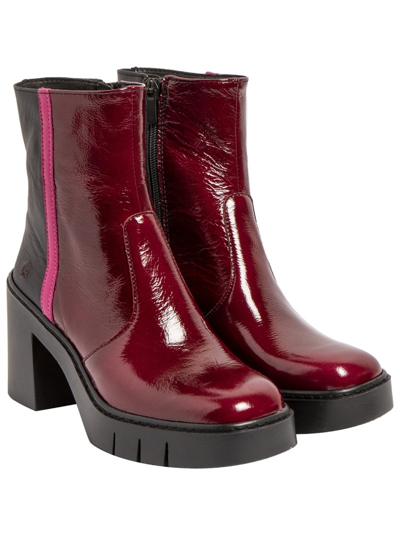 Bottines Boots Femme Art Bordeaux - Kiabi