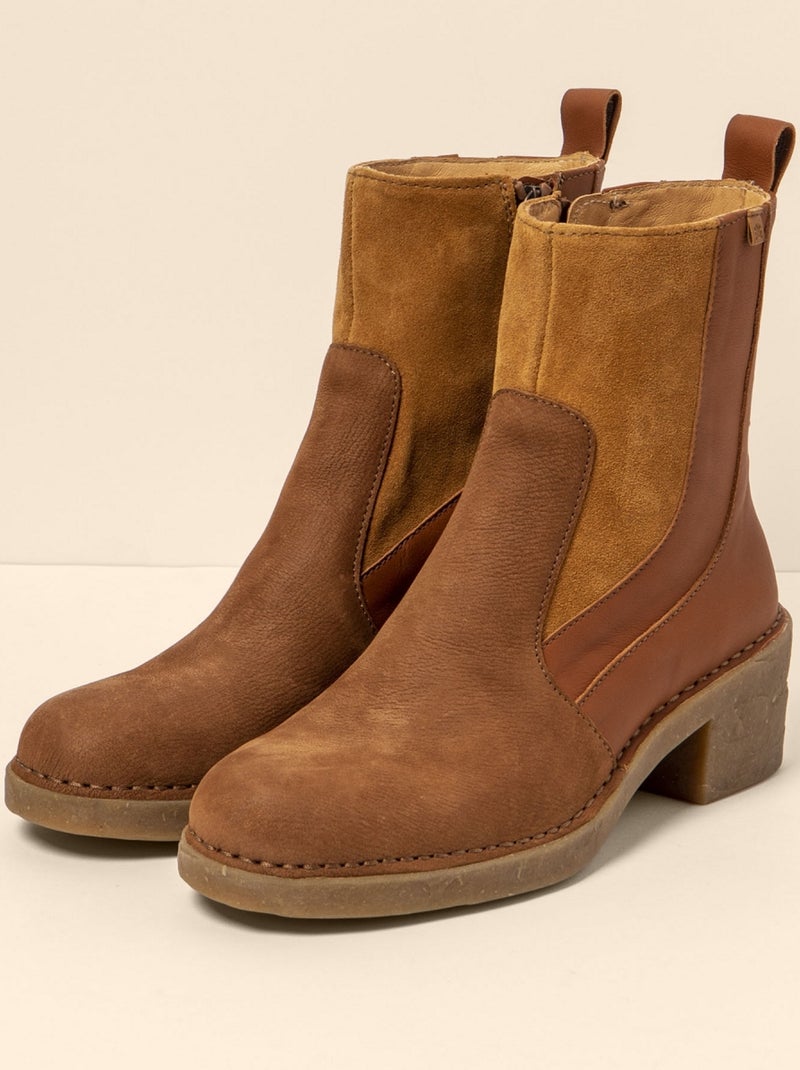Bottines El Naturalista Femme N5732 Borago - Cuir Imperméable - Semelle Caoutchouc Recyclé - Fabriqué En Espagne