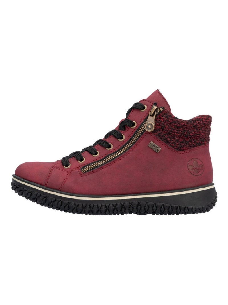 Bottines Boots Femme Rieker Rouge - Kiabi