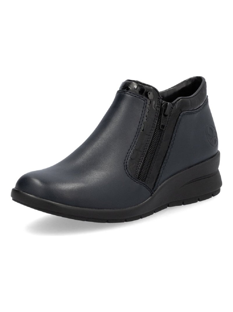 Bottines Boots Rieker Marine Bleu marine - Kiabi
