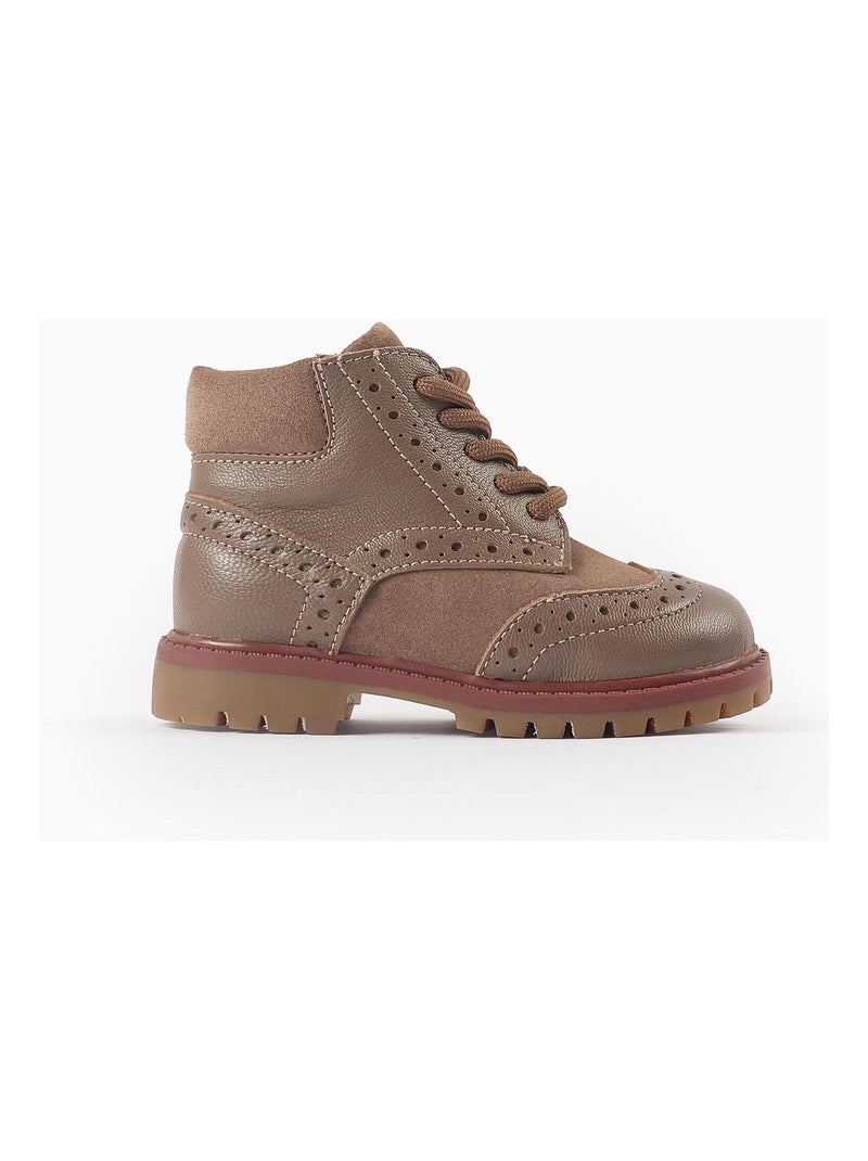 Bottines brogue, zippé NOVEAUX NATURE Beige - Kiabi