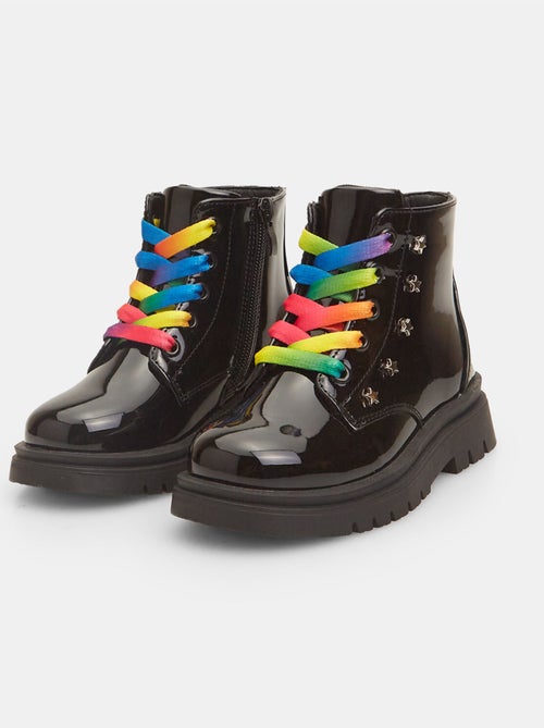 Bottines Bubblegummers avec lacets multicolores - Kiabi