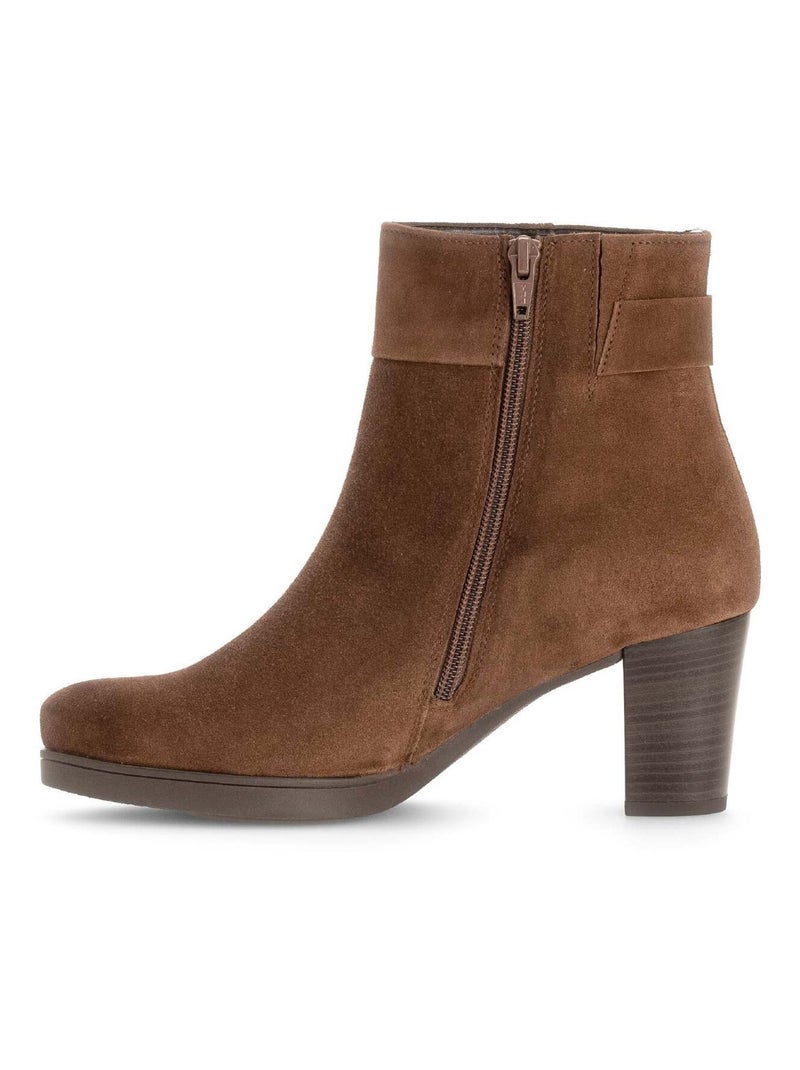 Bottines cacao en velours Gabor Marron - Kiabi