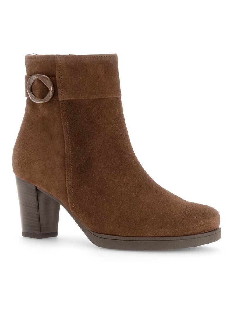 Bottines cacao en velours Gabor Marron - Kiabi