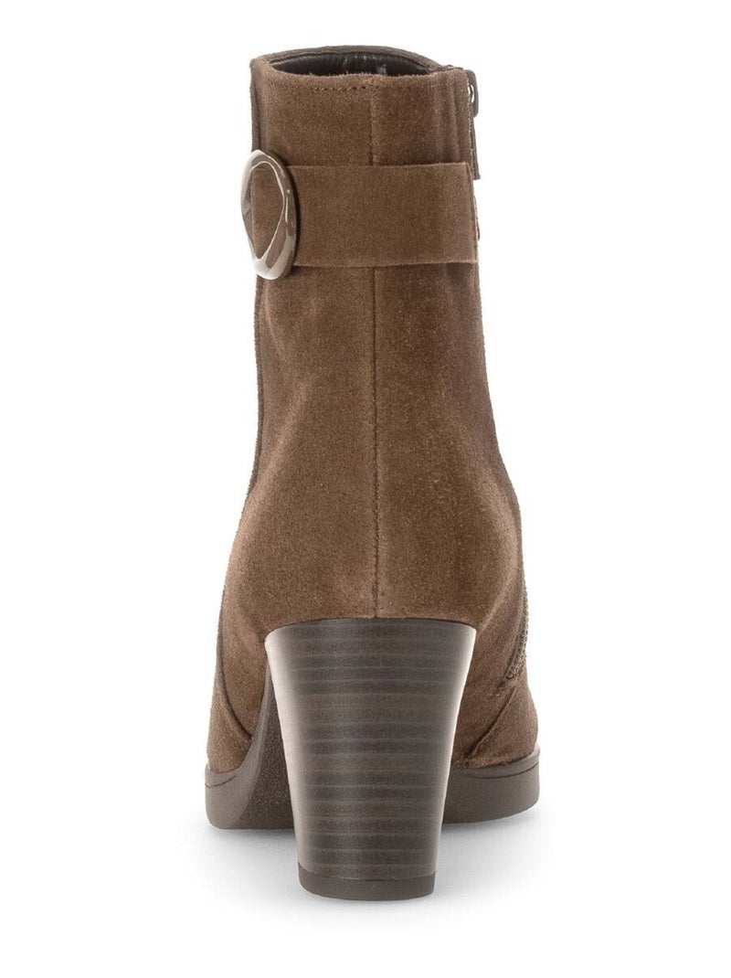 Bottines cacao en velours Gabor Marron - Kiabi