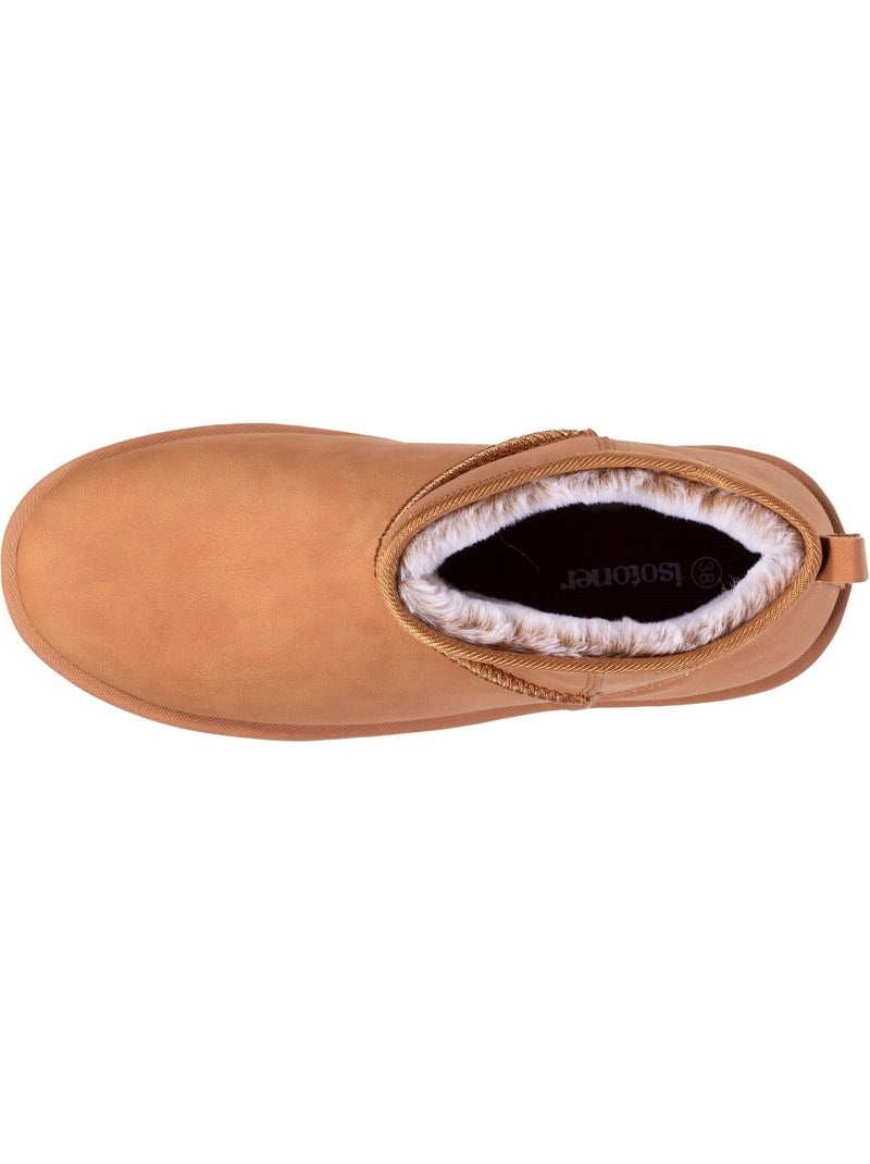 Bottines chaudes, légères, confortables et modernes, effet nubuck Camel - Kiabi