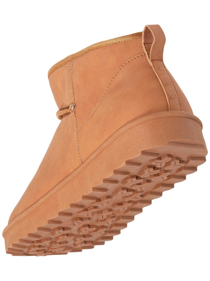 Bottines chaudes, légères, confortables et modernes, effet nubuck  Isotoner Camel - Kiabi