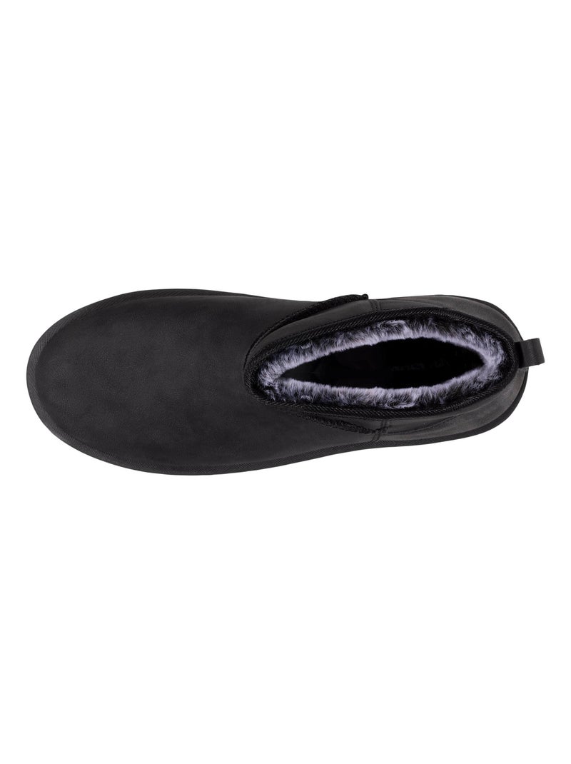 Bottines chaudes, légères, confortables et modernes, effet nubuck  Isotoner Noir - Kiabi
