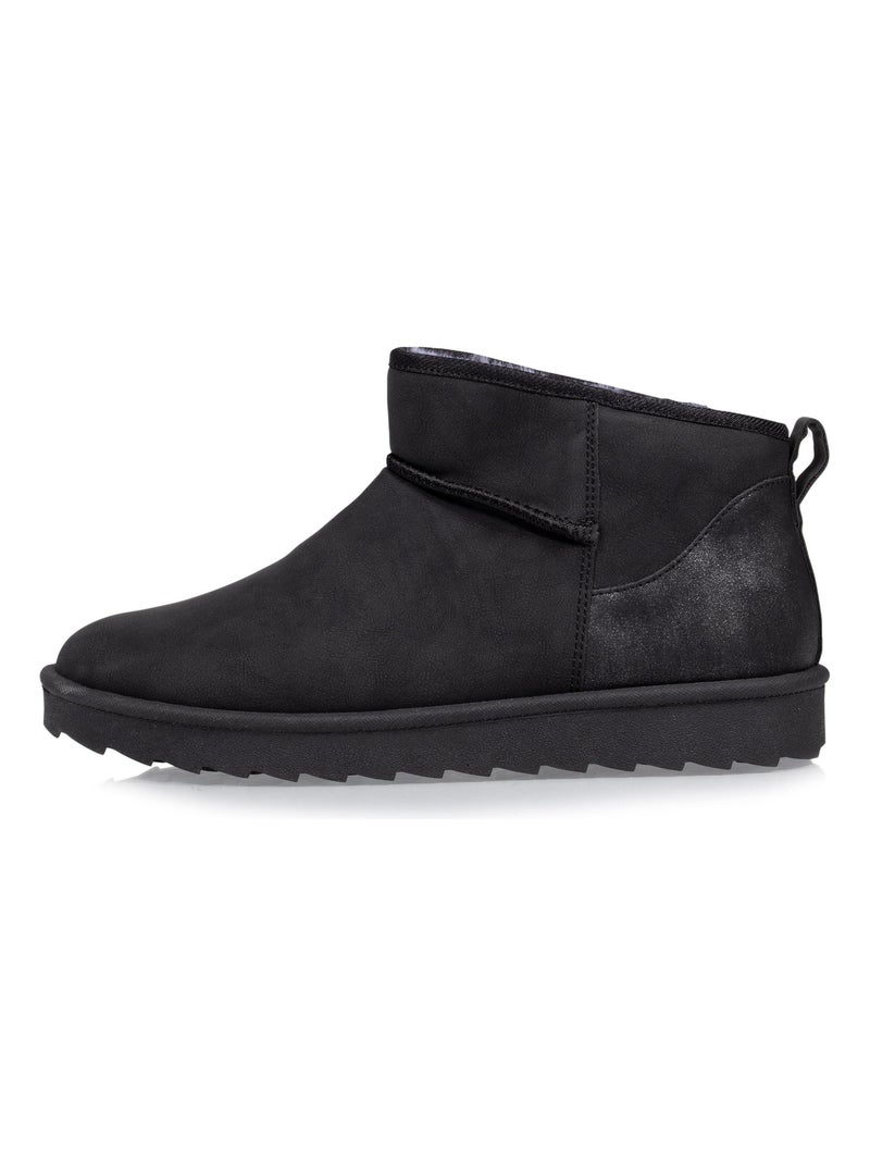 Bottines chaudes, légères, confortables et modernes, effet nubuck  Isotoner Noir - Kiabi