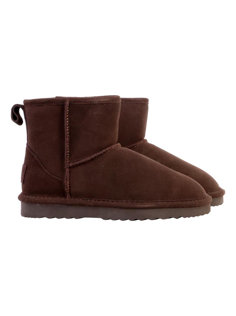 Bottines Chausson Cuir Natural World Bota Alta Merino Gris - Kiabi