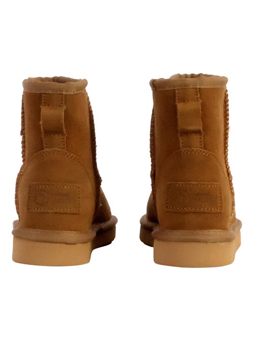 Bottines Chausson Cuir Natural World Bota Alta Merino - Kiabi