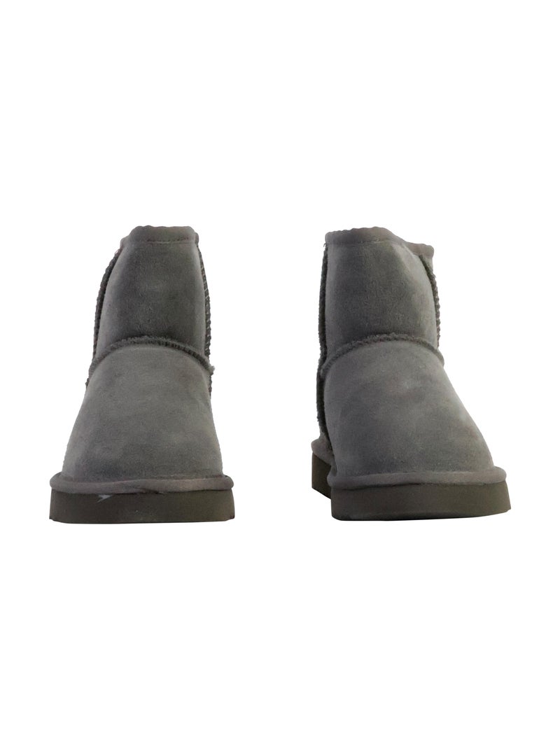 Bottines Chausson Cuir Natural World Bota Alta Merino Gris - Kiabi