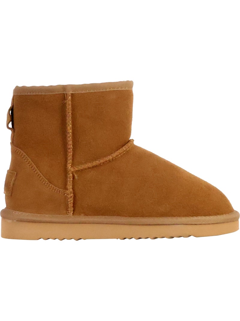Bottines Chausson Cuir Natural World Bota Alta Merino Marron - Kiabi