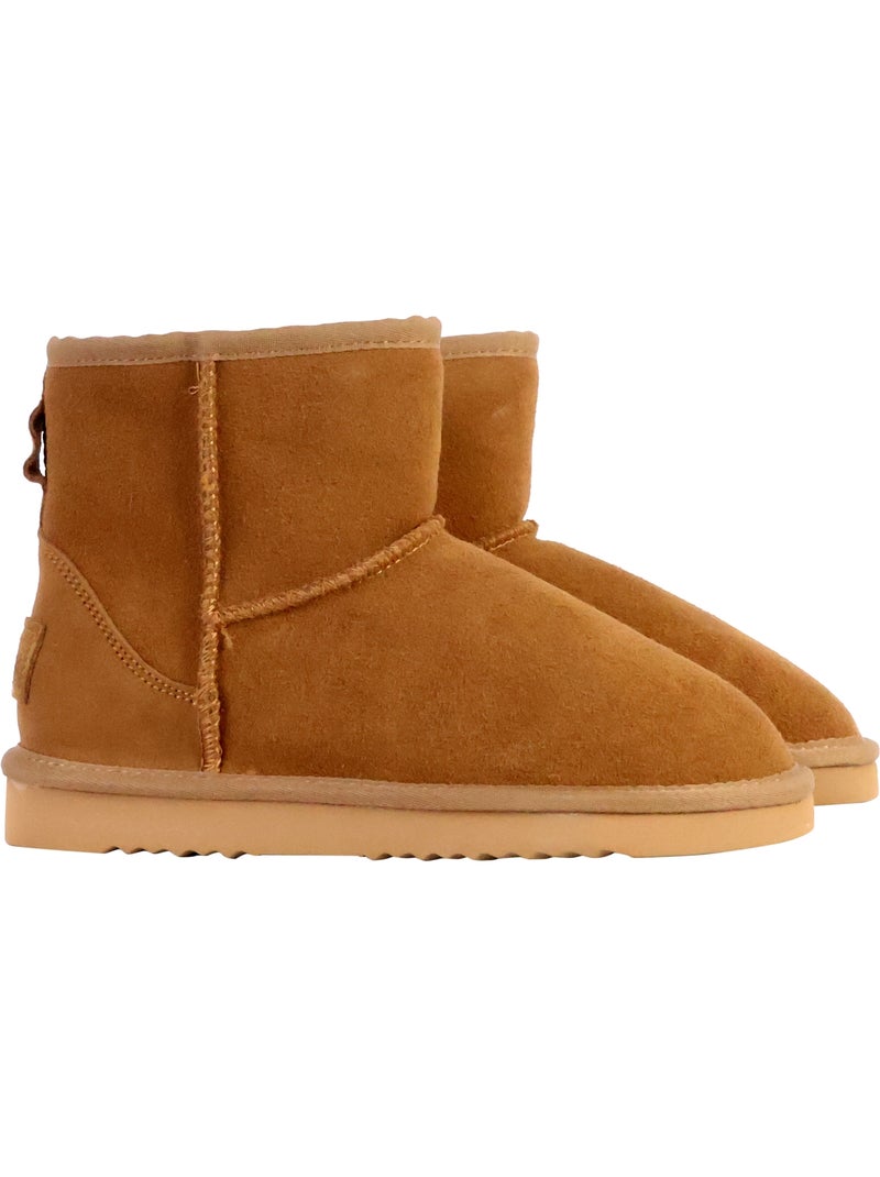 Bottines Chausson Cuir Natural World Bota Alta Merino Marron - Kiabi